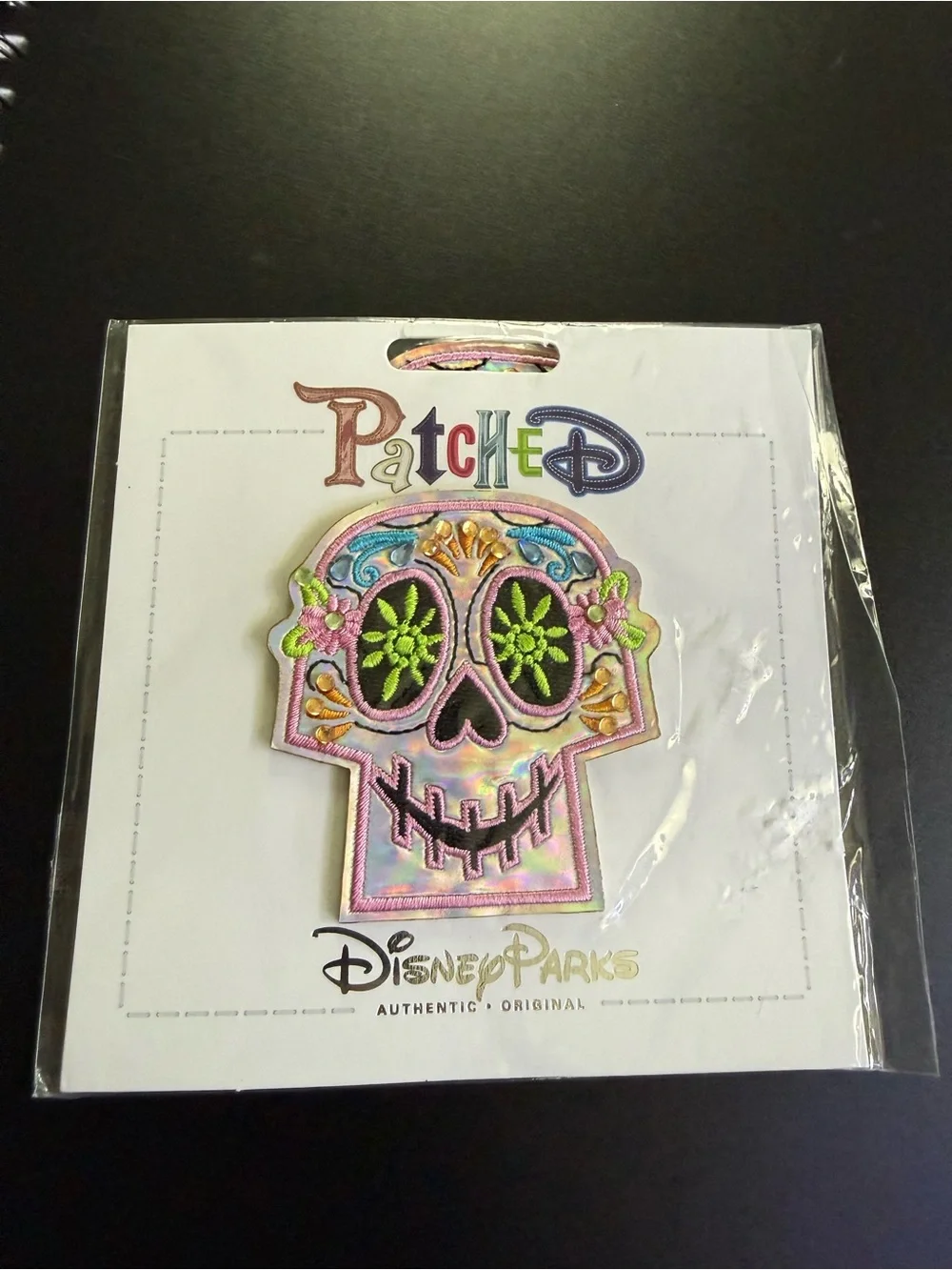 Disney Colorful Sugar Skull Holographic sticky patch & 1 subject notebook
